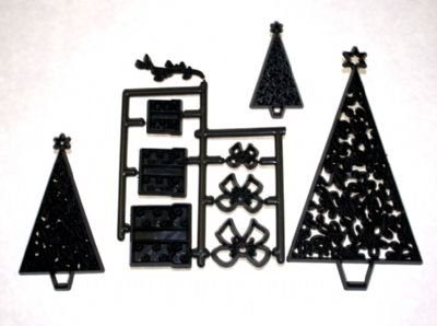 Vánoční stromky a dárky - patchwork na marcipán